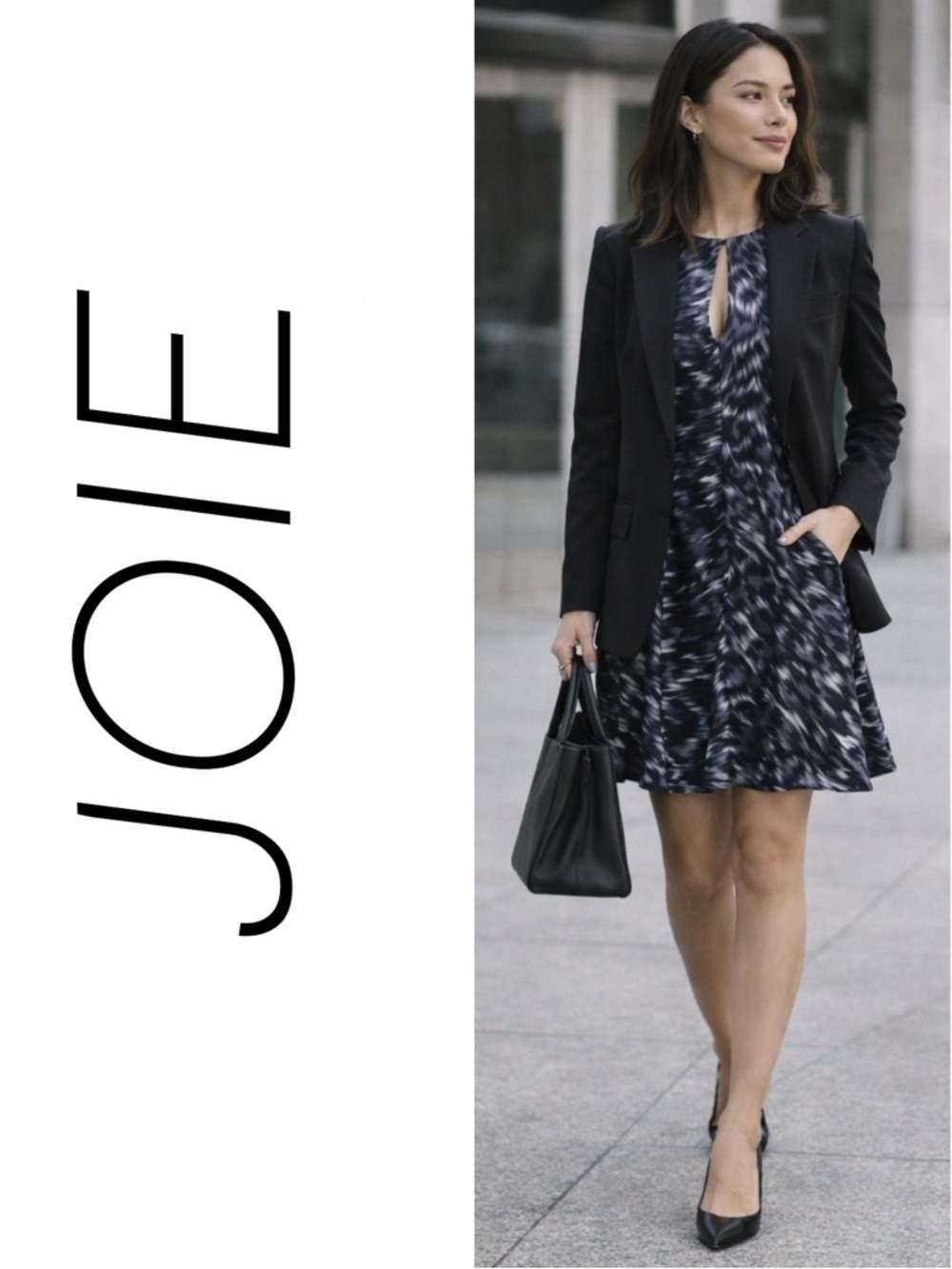 JOIE Silk Tavie Leopard Print Fit‎ & Flare Mini Dress Keyhole Small Neutral City